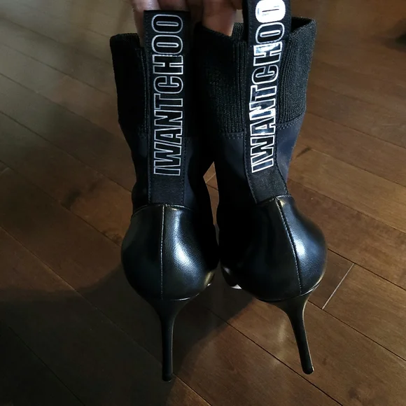 Jimmy Choo Brandon 85 Soft Leather Sock Ankle Spell Out Bootie - Picture 12 of 15